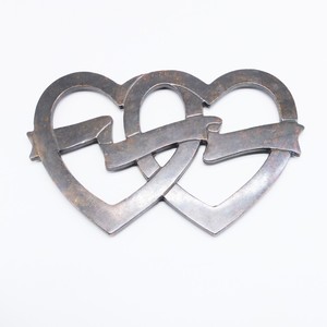 Metal Heart Shape <b>Trivet</b> Ornament With Ribbon Design Romantic Table Decoration - Product Image 3
