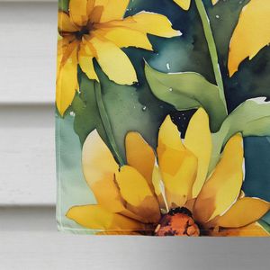 Maryland Black-Eyed Susans Acuarela Gran Porche Decorativo Patio Banner Multicolor Colgante de pared Poliéster Tamaño DE LA CASA Bandera de poste - Product Image 4