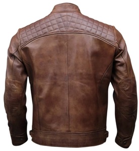 Chaqueta de Motociclista de Cuero Genuino para Hombre, Chaqueta de Motociclismo para Carreras al Aire Libre, Cuello Alto, Impermeable, Transpirable y Resistente al Viento - Product Image 2