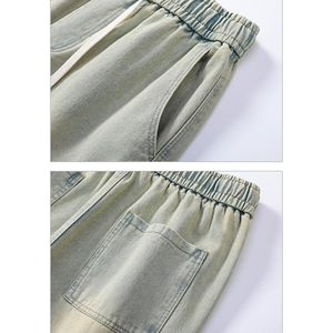 Pantalones Cortos Cargo para Hombre, Cintura Media, con Cordón, de Algodón, Estilo Bermuda, Casuales, de Color Sólido, Transpirables, Estilo Urbano - Product Image 6
