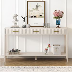 Consolle di Alta Qualità per Ingresso con Cassetti a Righe Verticali e Gambe Lunghe per Ingresso, Corridoio, Soggiorno, Foyer - Product Image 2