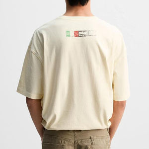 Camiseta de punto vintage extragrande 100% algodón para hombre, estilo urbano, peso pesado, con efecto desgastado, OEM - Product Image 6