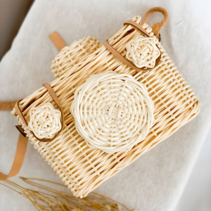 Rattan camera toy for kids baby play <b>baskets</b> decorative <b>small</b> carry <b>basket</b> with hanging strap - Product Image 5