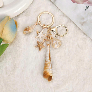 Natural Seashell Keychain <b>Ocean</b> Inspired Pendant Key Holder Coastal Souvenir Fashion Accessory - Product Image 1