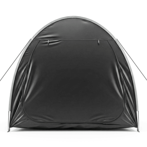Tenda da campeggio doppia 6.8x4.9FT nera con telaio in fibra di vetro e telo Oxford 210D PU argentato, ideale per riporre biciclette - Product Image 4