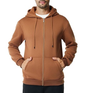 Sweat à capuche zippé confortable pour homme, 100 % coton, à col tombant, couleur unie, avec bande décorative sur l'épaule, service OEM, le plus vendu, Bangladesh - Product Image 1