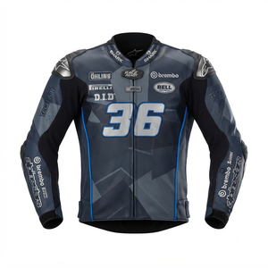 Men’s Cowhide Leather <b>Racing</b> <b>Jacket</b>/Chaqueta MotoCP Style CE Level 2 Armor Motorcycle Track Riding Protective Gear CE - Product Image 1