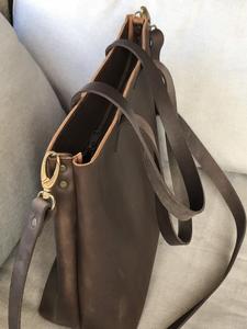 Bolsos de Mano de Cuero Genuino de Color Sólido, Gran Capacidad, Portátiles, Impermeables, de Lujo para Mujer, con Cierre de Cremallera para Viaje LTB-0288 - Product Image 6