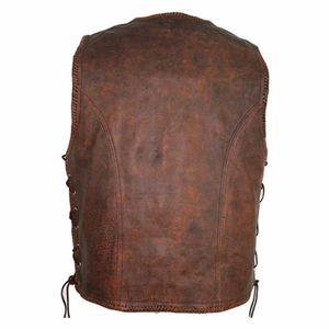 Chaleco de Cuero Vaquero Anti-UV y Resistente al Viento, Servicio OEM, Chaleco de Cuero Vaquero para Hombre, Invierno, Color/Logotipo/Talla Personalizables, 100% Cuero - Product Image 6