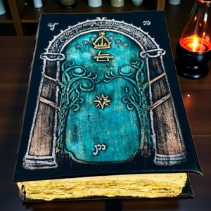 Handmade Leather Journal Fantasy Door Design Magic Inspired Grimoire Hardcover Writing Diary Art <b>Book</b> Vintage Grimoire - Product Image 6
