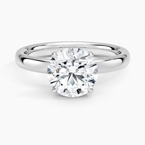 Elodie 2.5mm <b>Solitaire</b> Engagement <b>Ring</b> with 14K Gold Plated 925 <b>Silver</b> Moissanite Round Brilliant Cut - Product Image 5