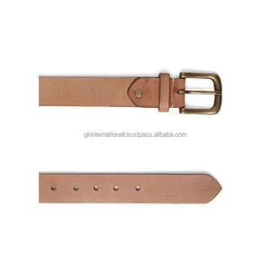 Ceinture décontractée en cuir de vache naturel pour homme, boucle en laiton antique solide, ceinture en cuir de vache véritable large, vente en gros - Product Image 3