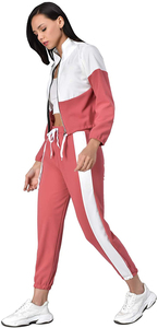 Women's Fashion Zipper Tracksuit Soft Stretch Workout Set with Jacket and Pants for Yoga Gym Daily Comfort - Product Image 2