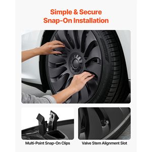 Enjoliveurs de roues de 19 pouces pour Tesla Model Y 2021-2024, style OEM, 4 enjoliveurs de jantes, taille R19, remplacement à clipser - Product Image 4