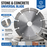 Disque de coupe diamanté industriel 180 mm, revêtement Ti, soudé au laser, segmenté, faible émission de poussière, bord propre, durable pour la pierre et la céramique