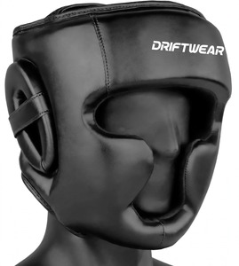 อุปกรณ์ป้องกันศีรษะสำหรับชกมวยแบบเต็มหน้า ยี่ห้อ Custom Logo Driftwear Impex รุ่น Pro Sparring ทำจากหนังวัวแท้ สำหรับฝึกซ้อม MMA และคิกบ็อกซิ่ง - Product Image 1