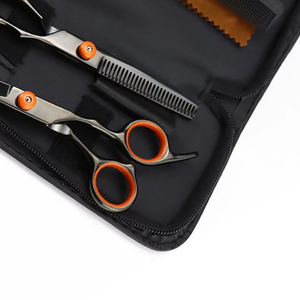 Kit de barbier professionnel 3 pièces comprenant des ciseaux à effiler, des ciseaux à lame de rasoir et un rasoir de coiffure pour salon - Product Image 2