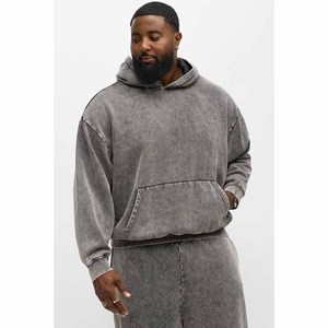 Conjunto de Sudadera con Capucha y Pantalones Deportivos Vintage con Lavado Ácido, Felpa Gruesa de Primera Calidad, Traje Deportivo de Dos Piezas Personalizado Unisex - Product Image 3