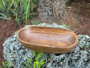 Bol à pâte moyen en bois d'acacia, 10 oz, 8"x4”x2” |   Vase à bougie |   Bol ovale |   Bols à bougies |   Décor en bois |   Décoration intérieure | - Product Image 4