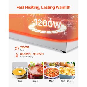 Scaldavivande Elettrico Commerciale in Acciaio Inox da 1200W, Riscaldamento Rapido, Bagnomaria a Due Piani, Attrezzatura per Riscaldamento e Mantenimento Caldo per Buffet - Product Image 2