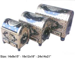 Coffre à trésors rustique en bois poli, personnalisé, écologique, de style ancien, fait main, finition antique, décoratif - Product Image 3