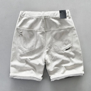 Shorts décontractés pour hommes, effet usé, coupe confortable, tendance streetwear, shorts usés pour hommes - Product Image 5
