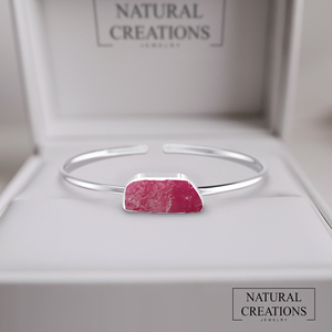 BLAZELS INFINITY 925 Sterling Silver Twister <b>Bracelet</b> <b>Ruby</b> Gemstone Rough Shape Natural Bezel Setting Trendy High Finish Women - Product Image 2