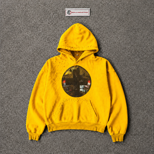 Sudadera con Capucha Oversize de Forro Polar Grueso Amarillo Lavado, Estilo Casual Moderno, Arte Vestible, Moda, Calidad Premium, Look Destacado para el Día a Día - Product Image 5
