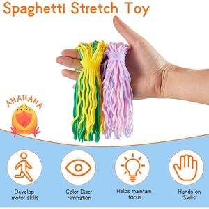 Set di 8 Giocattoli Sensoriali Elastici a Forma di Spaghetti, Strumento Educativo per la Prima Infanzia, Giocattoli Sensoriali Estensibili - Product Image 2