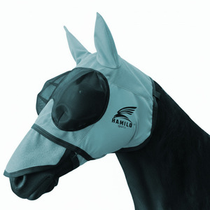 Masque anti-mouches pour chevaux de haute qualité avec protection UV, confortable, respirant, élastique, avec oreilles protégées et couvre-yeux en maille - Product Image 6
