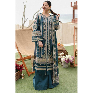 Vestidos de Noche Florales FASHIONISTA INTERNATIONAL, Tela de Satén Floral y Swiss Lawn, Estilo Indio-Pakistaní, Traje para Bodas y Fiestas - Product Image 2