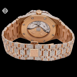 Montre-bracelet classique de luxe pour homme, en acier inoxydable, mouvement à quartz ETA, bracelet 20 mm, sertie de diamants Moissanite - Product Image 3