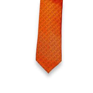 Corbata de poliéster punteado naranja quemado - Product Image 1