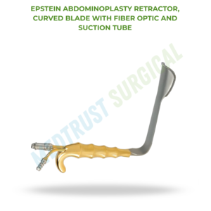 Epstein Abdominoplasty Retractor With Fiber <b>Optic</b> And Suction Tube Curved Blade Surgical <b>Instrument</b> - Product Image 2