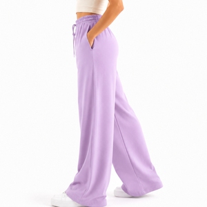 Pantalon de détente à jambes larges pour femmes, taille plus, confortable, style décontracté moderne, coton doux et confortable - Product Image 3