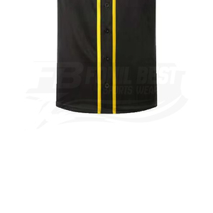 Custom Printed <b>Baseball</b> Jersey Unisex Short Sleeve Black Yellow Trim Moisture Wicking Polyester Uniform Adult Regular Fit - Product Image 4