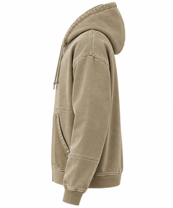 Sweat-shirt à capuche décontracté pour homme, personnalisé, en tissu molletonné 100 % coton de haute qualité, brodé, uni, style court avec fermeture éclair, vente en gros - Product Image 4