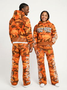 Conjunto Deportivo de Primera Calidad con Camuflaje, Logotipo Personalizado, Transpirable, Estampado, 100% Algodón, Sudadera con Capucha y Pantalones, Unisex, Ropa Casual de Calle - Product Image 5