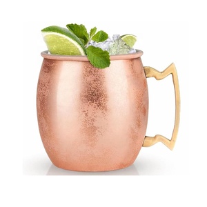 แก้วกาแฟรูปหมีทำจากทองแดงมอสโกมีด้ามจับทำจากทองเหลืองเคลือบเงาสำหรับร้านอาหารโรงแรมเหยือกทองแดงบาร์เครื่องประดับ - Product Image 1