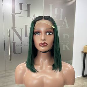 Bob peluca oscuro Ombre verde vietnamita precio humano fábrica extensiones de cabello Natural hueso recto - Product Image 1