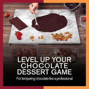 Tabla de Mármol Premium con Rodillo a Juego, Ideal para Amasar, Templar Chocolate, Hacer Repostería y como Tabla para Quesos - Product Image 6