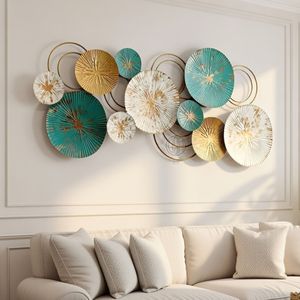 Décoration murale en fonte florale Art Déco de luxe, faite à la main, pour la maison, œuvres d'art murales suspendues en métal, artisanat Daood Sons Uttar - Product Image 5