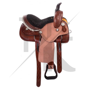 New Arrival High Quality Hand <b>Tooled</b> Cowboy Saddle Genuine <b>Leather</b> Western Horse Riding Tack Manufacturer Westerns Track Wear - Product Image 5