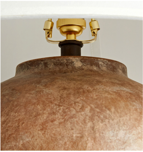 Lampe de table Calabria Sienna, base en céramique moderne, abat-jour en lin naturel, éclairage d'appoint écologique pour salon, décoration Diwali - Product Image 3
