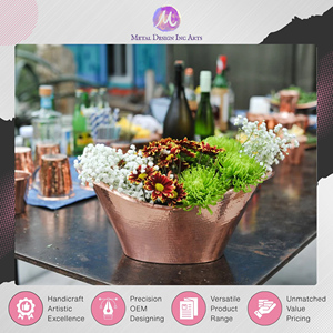 India Origin Manufacturer & Exporter Selling Oval Shape Rose Gold Copper Ice Bucket to Hold Ice Cubs and Beer Bottles on Sale - Product Image 5