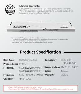 [KINGSMAN AITC] แรม DDR5 สีขาว 32GB (16GBx2) 6000MHz แบบ Dual Channel สำหรับคอมพิวเตอร์ตั้งโต๊ะ สำหรับเล่นเกม มีสินค้าพร้อมส่ง รับประกันตลอดอายุการใช้งาน - Product Image 5