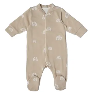 Eco friendly vestiti bambino bambino Footie solido pagliaccetto neonato in cotone biologico personalizzato pigiama bambino