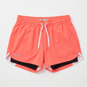 Shorts Deportivos para Mujer, Color Gris Jaspeado, Cintura Alta, Secado Rápido, Cintura Elástica con Cordón, Abertura Lateral, para Entrenamiento Informal - Product Image 2