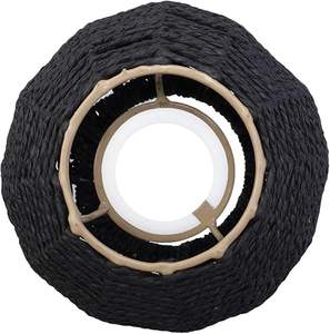 Black Rattan Pendant Lampshade Wholesale Handwoven Coastal Minimalist Light Shade for Home Garden Chandelier Decor - Product Image 3