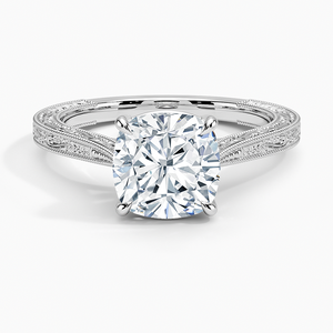 Bague BOJ 069 en argent 925 gravée Elsie, coupe coussin, avec diamant de fiançailles 2 carats couleur D VVS1 Moissanite certifiée GRA – En promotion - Product Image 1